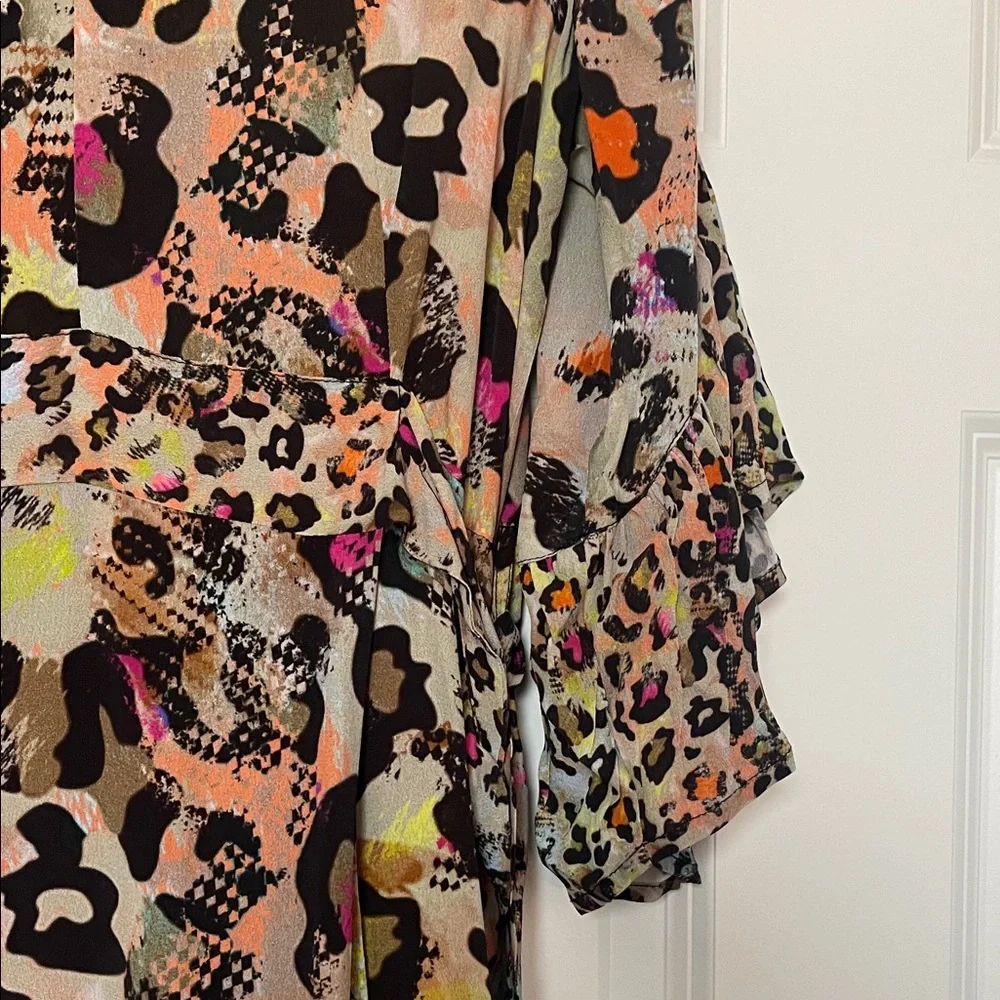 Anthropologie x Blank London Multicolor Wrap Leopard Print Dress - Picture 4 of 9